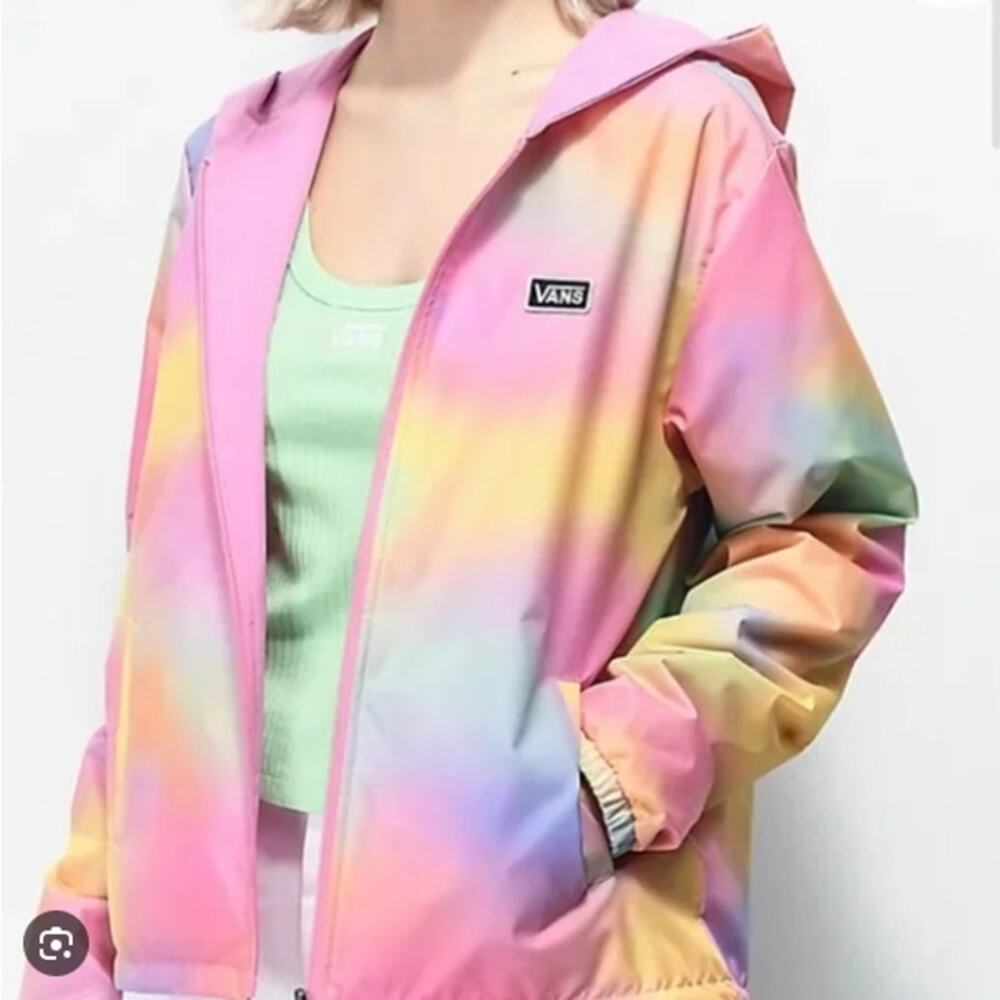 Vans tie dye/pink reversible windbreaker Size S